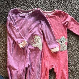 Carter's Pink and Purple Animal Footies
